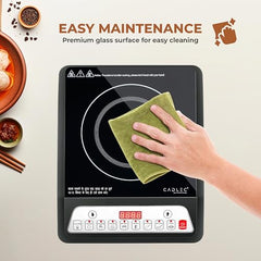 CADLEC CookMate 2000W Induction Cooktop for Home & Kitchen | Sleek & Modern Design, 7 Cooking Modes, LED Display, Auto Shut-Off & Overheat Protection | BIS Approved, 2-Year Warranty | Black