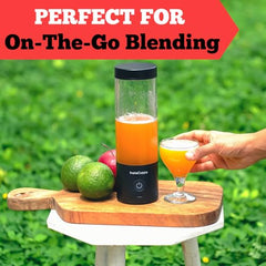 InstaCuppa Portable Blender Bottle, Long Lasting 6000 mAh Battery with Fast Charging, LED Display for Battery Status & 40-Second Blend Timer, Sipper Lid & Detachable Bottom Cap, 230 Watts, 600 ML