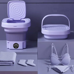 ZYNTO 11LPortable Mini Washing Machine, Foldable Washing Machine Top Load Fully Automatic with 3 Modes Spinner and Dryer, Semi Automatic Bucket Washer for Travel, Home, Baby Clothes (Multi) (STANDARD)