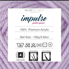 WOAFASHIONS - World of Arts Impulse Hand Knitting & Crochet Yarn, Premium Acrylic, 4 : Medium (Anchor Grey) (100gms / 3.5oz / 200mtr / 218yds)