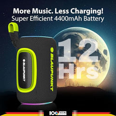 Blaupunkt ATOMIK OMG ATOM 60W Portable Bluetooth Speaker, Advanced DSP Sound, 100 Years German Legacy Audio, Jazzy Aura Party Neon Lights, IPX6 Splashproof & Dustproof, Wireless Outdoor Travel Speaker