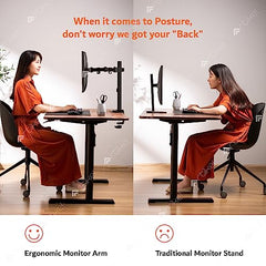 Artikel Double Monitor Desk Mount | Adjustable Heavy Duty Monitor Arms | VESA Mount with C Clamp & Grommet Mounting Base | Computer Monitor Stand for Screen up to 27 inch | Table Mounted | Black