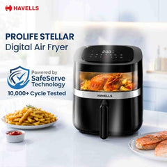 Havells Prolife Stellar Chef Smartchoice Air Fryer 5.5 Ltr|1500 Watts|See Through Window|Aerocrisp Tech: Rapid air circulation in every direction|Non Stick Silicon Coated Basket|2 Year Brand Warranty