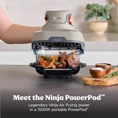 Ninja Crispi 1700W CleanCrisp Glass Air Fryer | 1.4L & 3.8L containers, Microwave, Freezer and PFAS Safe, Non-Toxic Glass Portable Cooking System with 2 year Warranty