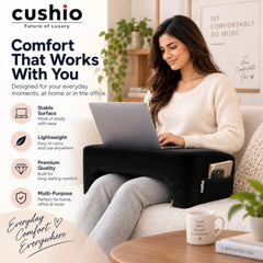 CUSHIO Lap Desk Pillow for Working on Laptop, Reading & Gaming (Grey)