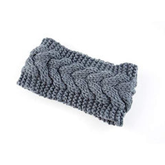 Momisy Knitted Winter Twist Woolen Warm Headband Cold Weather Hair Accessories Head Wrap Winter Designer Headbands for Women & Men- Grey
