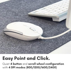 Macally USB Wired Keyboard and Mouse Combo for Mac and PC - Save Space with a Compact Small Mac Keyboard and Mouse for MacBook Pro/Air, iMac, Mac Mini/Pro - Compatible Apple Keyboard and Mouse