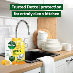 Dettol Dishwash liquid and Kitchen Gel || Cuts Tough Grease || Remove germs || Lemon Fragrance ||1500ml (Refill Pack)