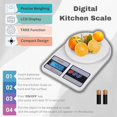 VISBY INDIA Kitchen Weight Machine 10Kg,1 Year Warranty, Digital Scale with LCD Display 2 Battery, Scale for Home Baking, Cooking & Balance Gym Diet. Weighing Machine with capacity 10Kg, Model- SF400
