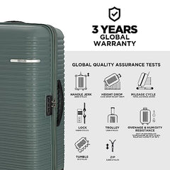 American Tourister Liftoff+ with TSA Lock & 8 Wheel, 3Pc Set (Small +Medium +Large) Hard PP Check-in Suitcase for Travel/Trolley Bag for Travel/Travel Bag with Double Wheel - Spa Blue