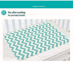 SYGA Baby 1 Piece Large Waterproof Bed Protector Dry Sheet,Washable Reusable Bed Protector_Cyan Waves
