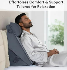 Orthowala Premium Adjustable Bed Wedge Pillow with Headrest – Memory Foam Support for Acid Reflux, Snoring, Back & Leg Pain – 2 Years Warranty