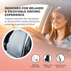 Grin Health Mini Back Support Cushion for Lumbar Support & Back Pain Relief, Backrest for Car Seat, Lower Back Cushion for Office Chair, Driving, Travel Backrest Pillow