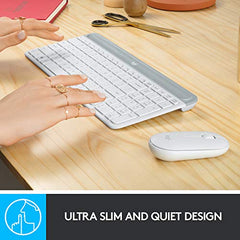 Logitech MK470 Slim Wireless Keyboard and Mouse Combo - Modern Compact Layout, Ultra Quiet, 2.4 GHz USB Receiver, Plug n' Play Connectivity, Compatible with Windows - Graphite