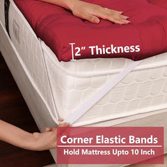 AVI Super Soft 500 GSM Microfiber Bed Mattress Topper for King Size 78x72 Inch | All Season Comfortable Sleep 2 Inch Thick Mattresses Padding King Size -(White, 6.5x6 Feet, 4 Corners Elastic Band)
