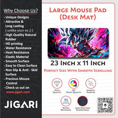 JIGARI Extended Anime Large Mouse Pad (11 x 23 Inch) | Gaming Mousepad for Laptop, Desktop & Keyboard | Smooth Surface | Anti-Slip Rubber Base (Zoro - Sword Master - One Piece (P08))