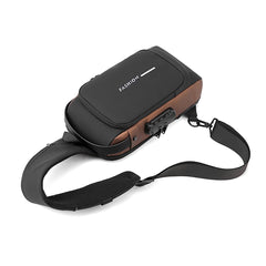 SYGA Men & Women Motorcycle Bag Code Anti-Theft Chest Bag Men's Bag Shoulder Bag Sports Waist Bag Casual(Light Brown)
