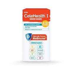 Dr. Reddy's CeleHealth Kidz Immuno Plus Multivitamin Gummies with Wellmune, Vitamin C & Zinc for Kids (4 - 12 Years) | Supports Immunity and Digestion | Pulpy Mango Flavour | 30 Gummies - Pack of 1 | 100% Vegetarian