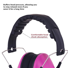 SYGA Children's Noise Reduction Earmuffs, Head-Mounted Soundproof Earmuffs for Learning, Reading, Sleeping, and Airport Use(Rose Red)
