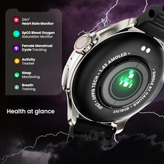 GOBOULT Crown R Pro 2 Smartwatch 1.43''HD AMOLED Display,BT Calling 5.2,600Nits Brightness,IP67,150+Watchfaces, 120+Sports Modes, AI Voice Assistant, SpO2 Monitoring(Charcoal Black)
