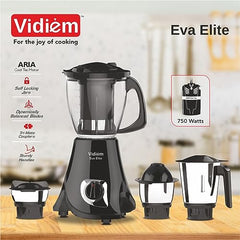 Vidiem EVA Royal 750W Mixer Grinder with 3 Jars | 750W mixer Grinder | 2 Years Product Warranty & 5 Years Motor Warranty | Red & Black