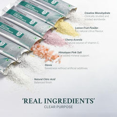 TrueBasics Clean Creatine Monohydrate Powder, Citrus Flavor, 30 Sachets | 3g Creatine per Sachet