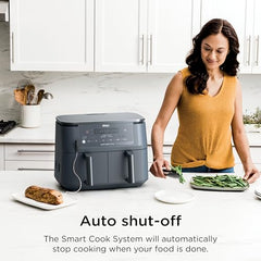 Ninja Foodi Dual Zone Air Fryer AF300IN| 7.6L Dual Drawer Air Fryer| Max Crisp 240°C| 6 Cooking Functions – Air Fry, Roast, Bake, Reheat & Dehydrate| Variable Airflow 1200–2600 RPM|PTFE/PFOA/PFASFree