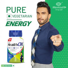 Mankind's Health OK Multivitamin With Natural Ginseng,Taurine Power,Daily Energy,Alertness,Vitamin D,C & Other 18 Multivitamins Minerals,For Overall Health,30 Tablets (Veg) X Pack Of 1, 250 grams