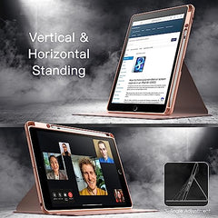 JETech 360° Rotating Case for iPad 9th/8th/7th Gen 10.2", Black