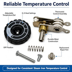 ZENITH Thermostat Set for Silver Star Steam Iron ES-300L and ES-300, Thermal Controller (Thermostat 2 pc)