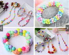 SYGA Plastic Beads for Kids Crafts Children's Jewelry Making Kit DIY Bracelets Necklace Hairband and Rings Craft Kits Birthday for 4, 5, 6, 7-Year-Old Little Girls(DIYBeadsSet-9) Multicolor