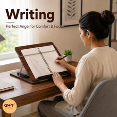 Premium Foldable Laptop Table with Adjustable Angle for Home, Study & Office Use (White, 15x21, Wooden)