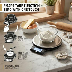 Themisto TH-WS20 Digital Kitchen Weighing Scale Stainless Steel (5Kg)