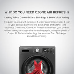 Whirlpool Smart Choice 9 Kg Steam Wash Technology 5 Star Inverter Front Load Fully Automatic Washing Machine with In-Built Heater (SUPREME CARE 9014-E, Midnight Grey, 100+ Tough Stains, 1400 RPM)