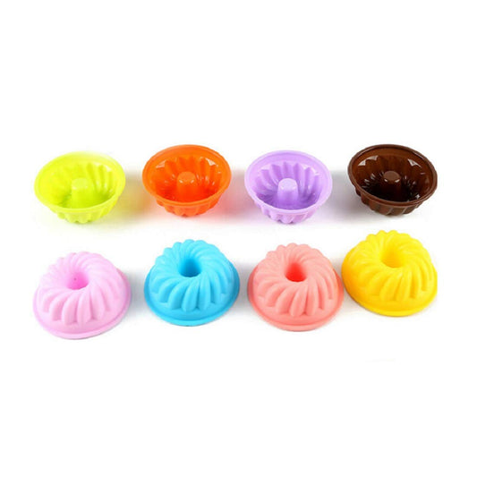 SYGA Set of 6 Spiral Shape Silicone Muffin Cups Handmade Soap Molds Biscuit Chocolate Ice Mould(Random Color)