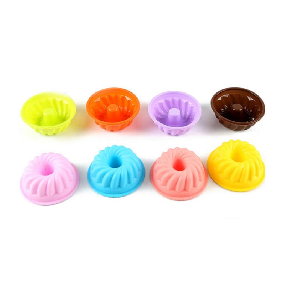 SYGA Set of 12 Spiral Shape Silicone Muffin Cups Handmade Soap Molds Biscuit Chocolate Ice Mould(Random Color)