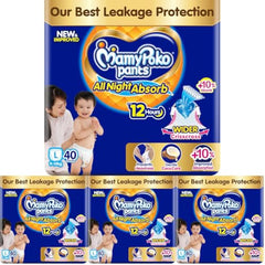Mamypoko pants All night absorb| Pant Style Baby Diapers Large Size(L), 124 Count,(62*2) Ideal for 9-14Kgs|1 Diaper= Upto All night Absorption|Wider Crisscross Sheet|Gentle Coco Care| 12hr Leakage Protection| Prevents Heaviness.