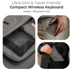 N Pro Portable Foldable Bluetooth Keyboard (2.2) Dark Grey with Touchpad, Wireless Slim Folding Keyboard, USB-C Rechargeable Pocket Size Travel Keyboard for iPad, Tablet, Laptop & Android Devices