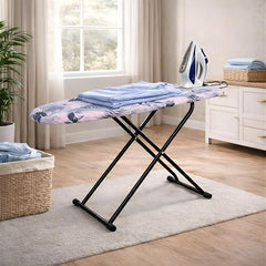 VIN KRAFT Premium Wooden Ironing Board/Table with Iron Holder, Foldable & Adjustable | Heat-Resistant Cover, Non-Slip Feet (120 x 41 Cm, Black - Debra)