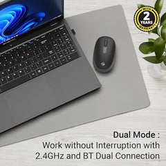 ZEBRONICS Groot Wireless Mouse, Dual Mode (2.4GHz + BT), Upto 1600 DPI, Silent Operation, 3 Buttons, Comfortable & Ergonomic, for Mac | Laptop | Computer, with 2 Years Warranty (Blue)