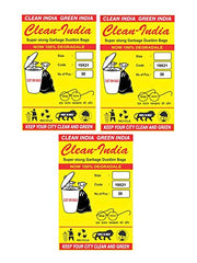 Clean India - Plastic Garbage Bags|6 Packs Of 30 Pcs | 19X21 Medium Disposable Garbage Trash Waste Dustbin Bags Of 54Cm X 48Cm (Ci19210008) - 180 Count