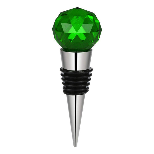 SYGA Diamond Crystal Wine Bottle Stopper Corks Keep Wine Fresh, Zinc Alloy and Glass Reusable Ball Plug Cover Sea Kitchen (Cyan)