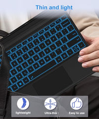 Bucewkde Surface Pro Keyboard for 3/4/5/6/7/7Plus 12.3 Inch, Ultra-Slim Wireless Bluetooth Surface Keyboard with Palm-Rejection Trackpad, 7-Color Backlit, Sleep/Wake Function, Long Battery Life