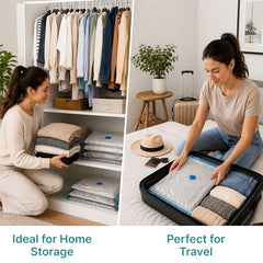 The Better Home Vacuum Storage Bags Medium Size with Hand Pump (Pack of 5) | 70x50cm Fresh, Odor-Free Compression Bags for Clothes, Blankets & Bedding | Space Saver Airtight Storage Organizer