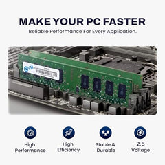 EVM 2GB DDR2 Desktop RAM Memory | 800MHz | PC2-6400 | Long-DIMM | 240-Pin | CL5 | 1.8V Low Voltage | Single Channel | Intel & AMD Compatible | Stable Performance | 10 Year Warranty (EVMT2G8000U86P)