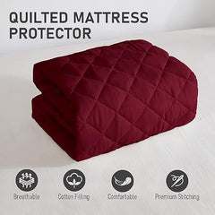 La Verne 100% Waterproof Premium Cotton Feel Mattress Protector Queen Size 78 x 60 Inches | Breathable and Hypoallergenic Ultra Soft Fitted Bed Protector Cover