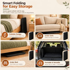 HOMERO Adjustable & Foldable Laptop Bed Table with Cup Holder -Brown