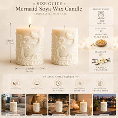 Decorative Fragrance Candle with Raised 3D Ivory Swirl Pillar Artwork | Long Burning Scented Candle for Home Décor, Living Room, Bedroom, Meditation Space, Table Decoration & Gift
