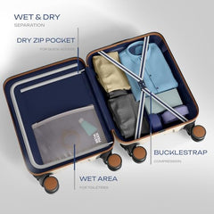 Safari Thorium Royale 8 Wheels Spinner Set of 3 Trolley Bags Hard Case Polycarbonate Luggage,TSA Lock,Wet Pouch Organized Interior,Suitcase for Travel,Trolley Bags for International Travel, Gun Metal