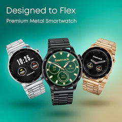 Fastrack MYND 1.93” AMOLED Display Smart Watch for Men & Women with AI Watch Faces,AI Chat,Offline Voice Commands,Curved Metallic Design,Functional Crown,BT Calling, Health Suite,100+ multisport modes